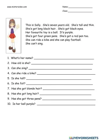 Simple reading comprehension