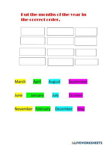 Order the months of the year