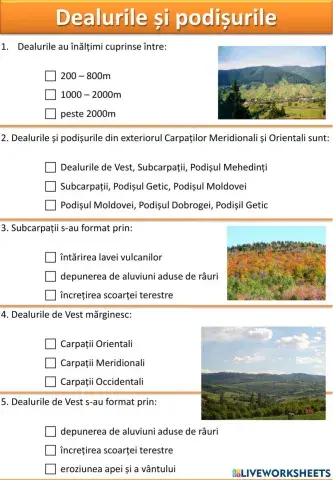 Dealurile și podișurile