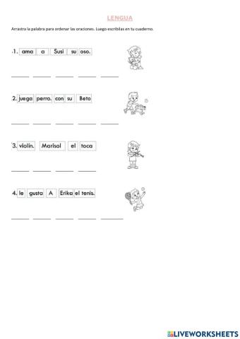 Ordena las oraciones