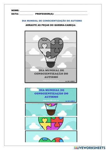Quebra-cabeça  n.º 1-Dia Mundial de Conscientização do Autismo