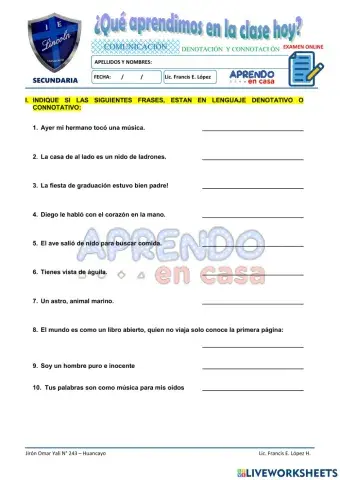 Prac. de connotación y denotación