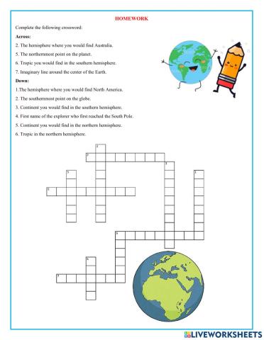Crossword Earth's lines of division