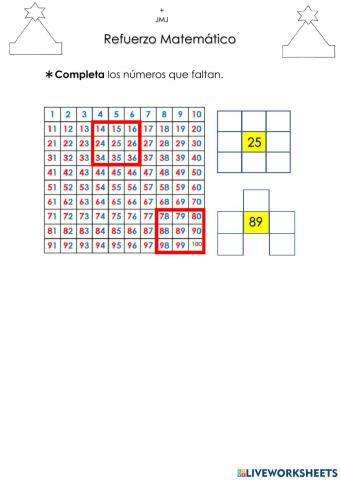 Rompecabezas del Tablero del 100