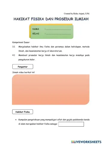 Hakikat Fisika dan Prosedur Ilmiah