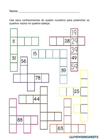 Atividade - quadro numérico