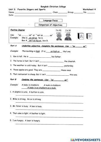 Unit 3: Favorite singer and sport 4