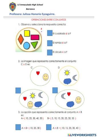 Pertenencia, inclusión y unión de conjunto