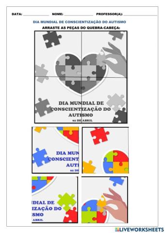 Quebra-cabeça n.º2-Dia Mundial de Conscientização do Autismo