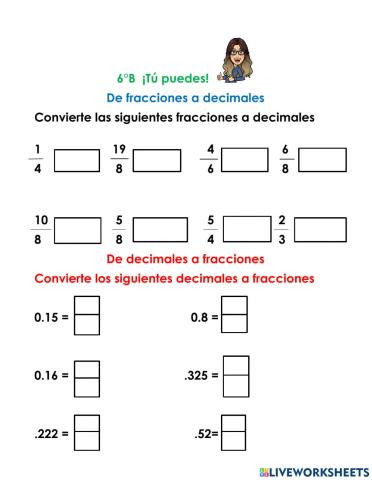 De fraccion a decimal