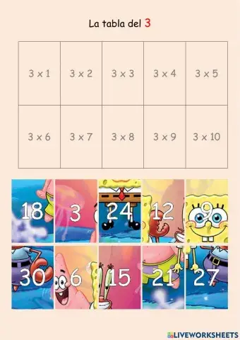 La tabla del 3