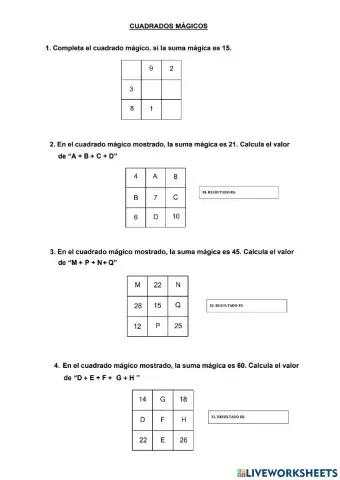 Cuadrados mágicos básicos