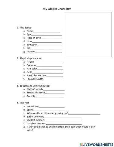 My Object Character Profile