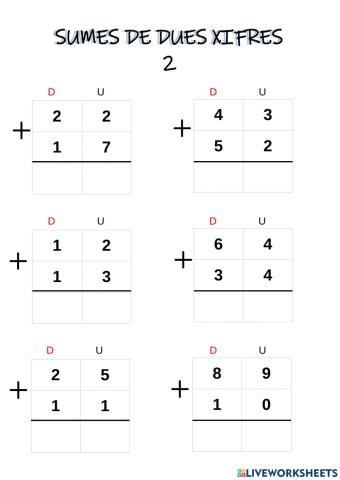 Sumes dues xifres 2