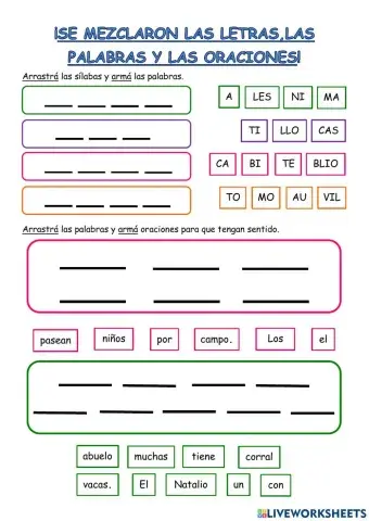 Se mezclaron las letras, las palabras y las oraciones.