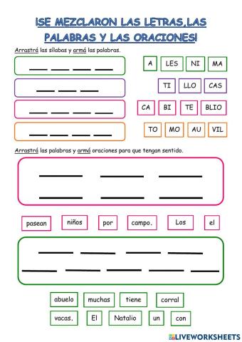 Se mezclaron las letras, las palabras y las oraciones.