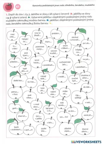 Koncovky podstatných jmen všech rodů