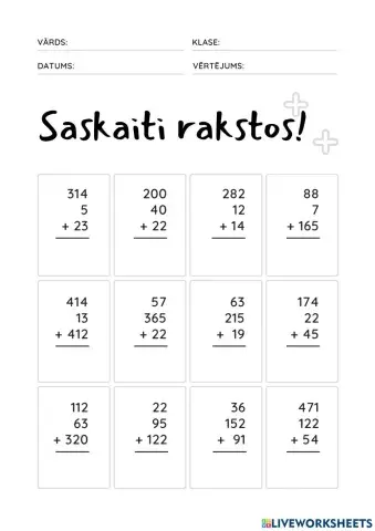 Saskaitīšana rakstos