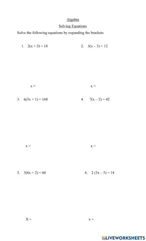 Solving equations with brackets