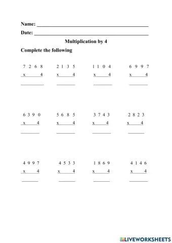 Multiplication by 4 (v)