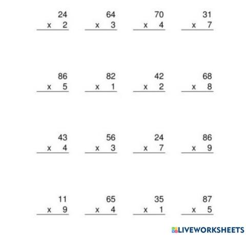 Multiplicación por una cifra