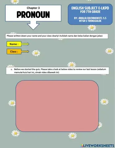 Pronoun for 7th grade