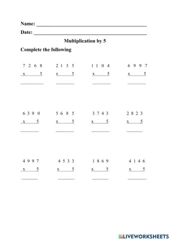 Multiplication by 5 (v)
