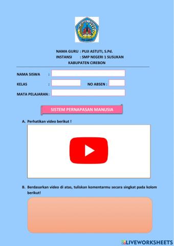 E-LKPD sistem pernapasan