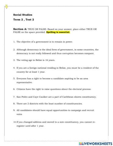 Electoral Process in Belize