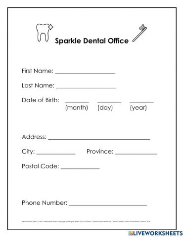 Dental Office Registration Form