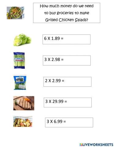 Grilled Chicken Salad Cost-Out