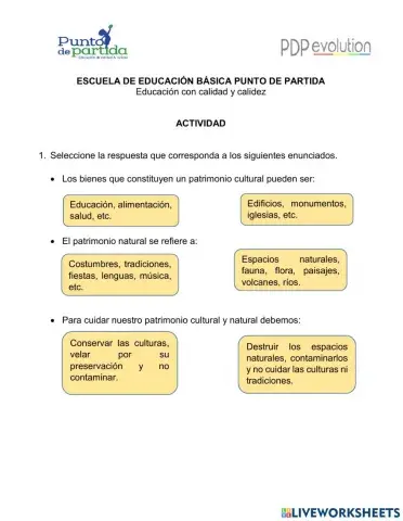 Patrimonio cultural y natural del país.