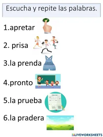 Vocabulario del sonido Pr