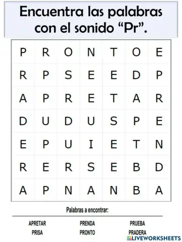 Vocabulario del sonido pr