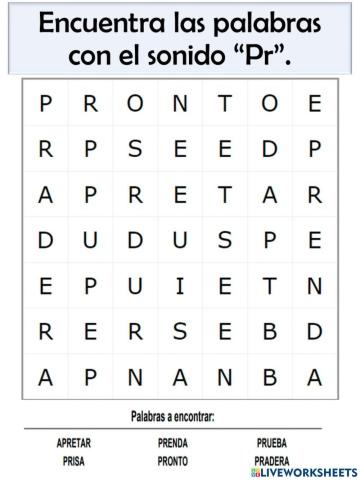 Vocabulario del sonido pr