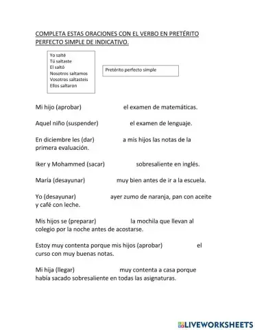 Pretérito perfecto simple