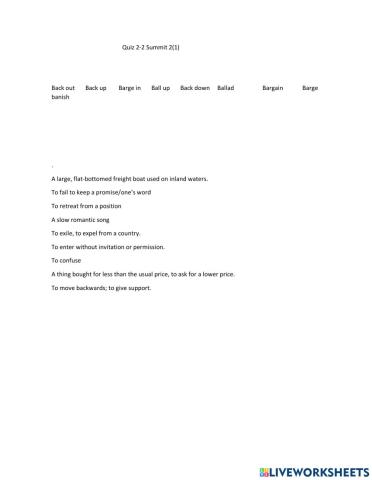 Quiz 2-2 Summit 2(1) Vocabulary