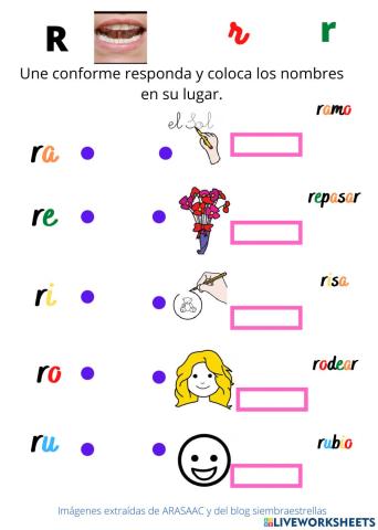 Sonido R sílaba inicial