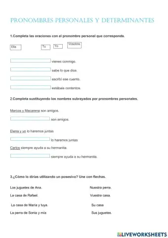 Pronombres y demostrativos