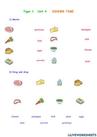 Dinner time Tiger 1 Unit 4 (food)