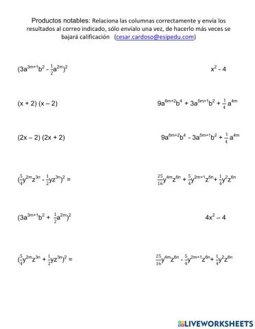 Productos notables sem 28