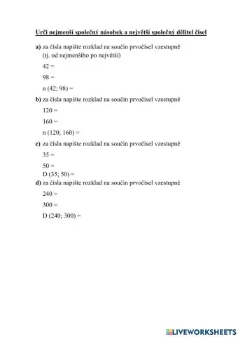 Společný násobek a dělitel