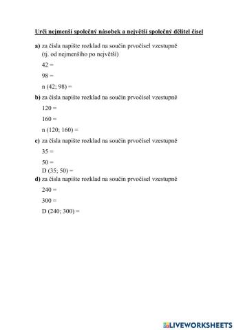 Společný násobek a dělitel