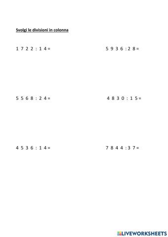 Divisioni a due cifre