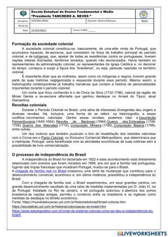 Colonizaão do Brasil