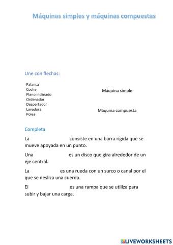 Máquinas simples y compuestas