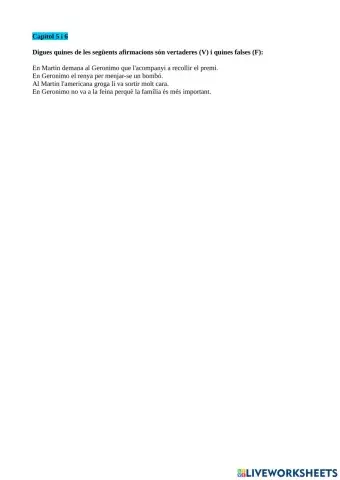 Comprensió lectora Geronimo Stilton - Un rat educat no es tira petarrots Cap.5i6