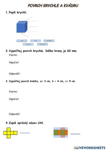 Povrch krychle a kvádru