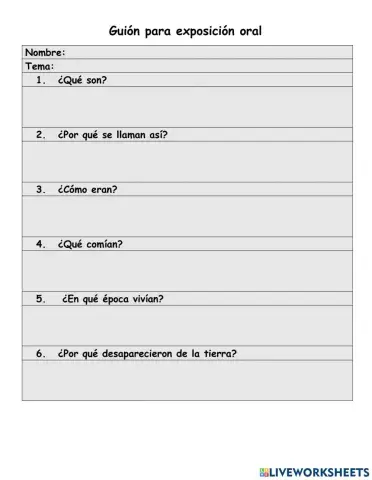 Guión para una exposición oral