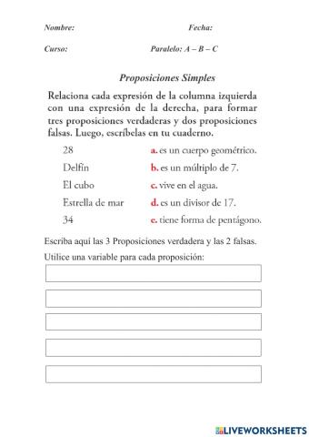 Proposiciones Simples